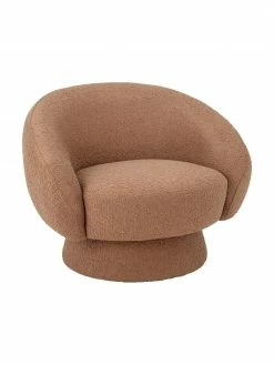 Bloomingville Fauteuil lounge tissu bouclé brun Ted, larg. 93 x prof. 82 cmDisponibilité limitée