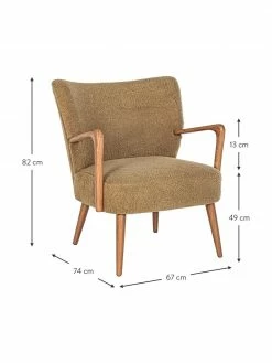 Bizzotto Fauteuil lounge tissu peluche Moritz, larg. 67 x prof. 74 cm -furniture Soldes Fauteuil lounge tissu peluche Moritz 2