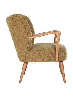 Bizzotto Fauteuil lounge tissu peluche Moritz, larg. 67 x prof. 74 cm -furniture Soldes Fauteuil lounge tissu peluche Moritz 5