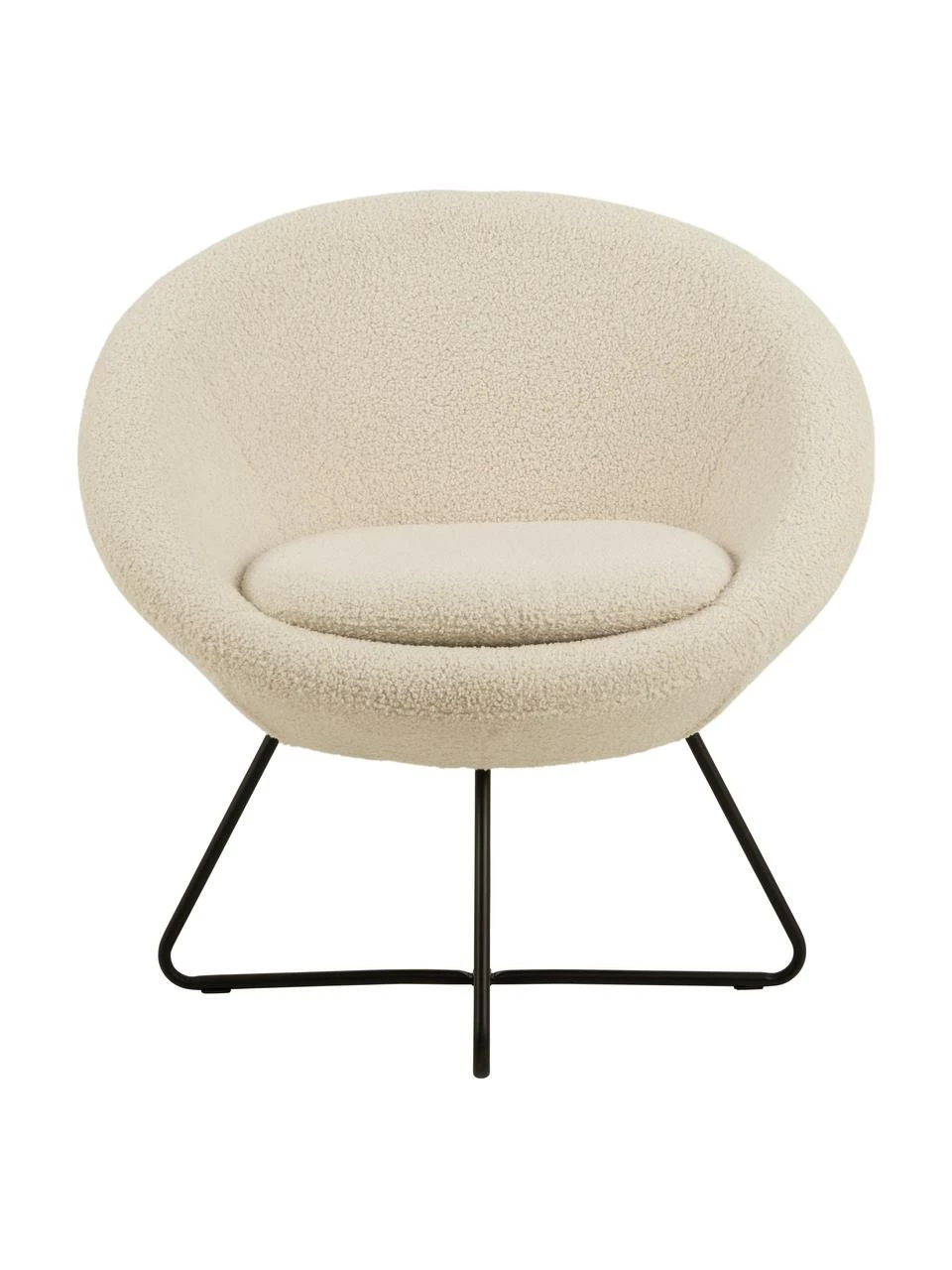 Fauteuil lounge tissu peluche beige Center, larg. 82 x prof. 71 cm 4 Fauteuil lounge tissu peluche beige Center, larg. 82 x prof. 71 cm – Image 4