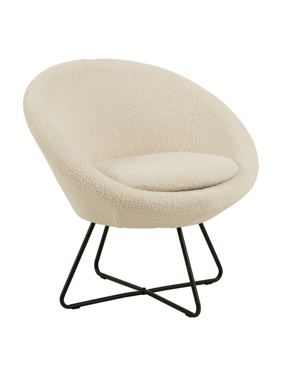 Fauteuil lounge tissu peluche beige Center, larg. 82 x prof. 71 cm 1 Fauteuil lounge tissu peluche beige Center, larg. 82 x prof. 71 cm