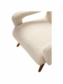 Bizzotto Fauteuil lounge tissu peluche blanc Berna, larg. 65 x prof. 79 cmDisponibilité limitée -furniture Soldes Fauteuil lounge tissu peluche blanc Berna 2
