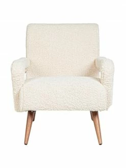 Bizzotto Fauteuil lounge tissu peluche blanc Berna, larg. 65 x prof. 79 cmDisponibilité limitée -furniture Soldes Fauteuil lounge tissu peluche blanc Berna 3