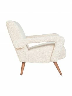 Bizzotto Fauteuil lounge tissu peluche blanc Berna, larg. 65 x prof. 79 cmDisponibilité limitée -furniture Soldes Fauteuil lounge tissu peluche blanc Berna 5