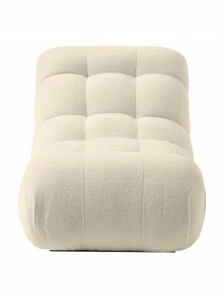 Westwing Collection Fauteuil lounge tissu peluche blanc crème Stanley, larg. 74 x prof. 122 cm -furniture Soldes Fauteuil lounge tissu peluche blanc creme Stanley 3