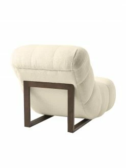 Westwing Collection Fauteuil lounge tissu peluche blanc crème Stanley, larg. 74 x prof. 122 cm -furniture Soldes Fauteuil lounge tissu peluche blanc creme Stanley 5