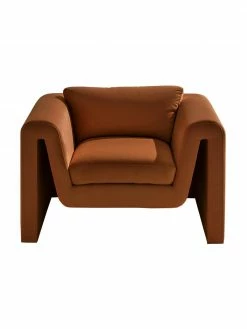Fauteuil lounge velours brun Mika, larg. 105 x prof. 88 cm 9 Fauteuil lounge velours brun Mika, larg. 105 x prof. 88 cm -furniture Soldes Fauteuil lounge velours brun Mika 3