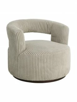 Fauteuil lounge velours côtelé beige Jona, larg. 84 x prof. 80 cmDisponibilité limitée