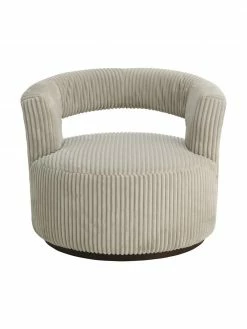 Fauteuil lounge velours côtelé beige Jona, larg. 84 x prof. 80 cmDisponibilité limitée -furniture Soldes Fauteuil lounge velours cotele beige Jona 3