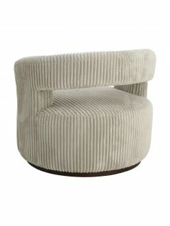 Fauteuil lounge velours côtelé beige Jona, larg. 84 x prof. 80 cmDisponibilité limitée -furniture Soldes Fauteuil lounge velours cotele beige Jona 4