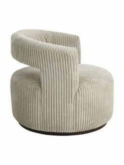 Fauteuil lounge velours côtelé beige Jona, larg. 84 x prof. 80 cmDisponibilité limitée -furniture Soldes Fauteuil lounge velours cotele beige Jona 5
