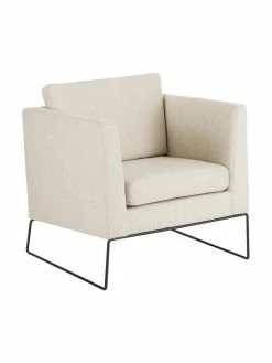 Westwing Collection Fauteuil moderne beige Milo, larg. 77 x haut. 75 cm