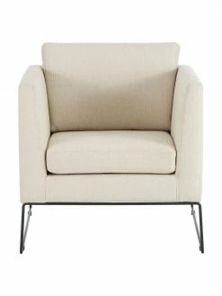 Westwing Collection Fauteuil moderne beige Milo, larg. 77 x haut. 75 cm -furniture Soldes Fauteuil moderne beige Milo 3