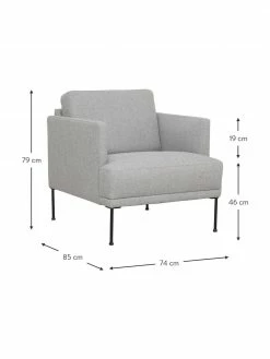 Westwing Collection Fauteuil moderne gris clair Fluente, larg. 74 x prof. 85 cm -furniture Soldes Fauteuil moderne gris clair Fluente 2