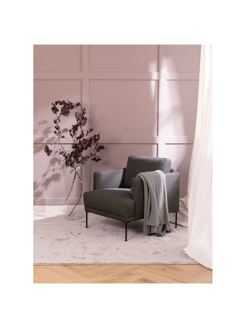 Westwing Collection Fauteuil moderne gris foncé Fluente, larg. 74 x prof. 85 cm 2 Westwing Collection Fauteuil moderne gris foncé Fluente, larg. 74 x prof. 85 cm – Image 2