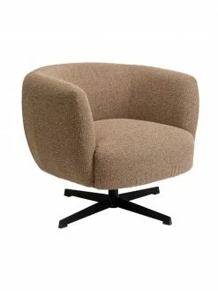 Kare Design Fauteuil pivotant beige Ricky, larg. 56 x prof. 55 cm