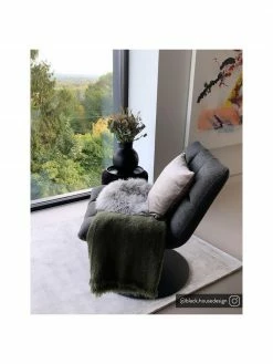 Dutchbone Fauteuil pivotant capitonné gris foncé Bar, larg. 66 x haut. 81 cm -furniture Soldes Fauteuil pivotant capitonne gris fonce Bar 1