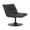 Dutchbone Fauteuil pivotant capitonné gris foncé Bar, larg. 66 x haut. 81 cm