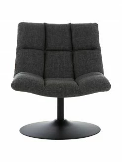 Dutchbone Fauteuil pivotant capitonné gris foncé Bar, larg. 66 x haut. 81 cm -furniture Soldes Fauteuil pivotant capitonne gris fonce Bar 4