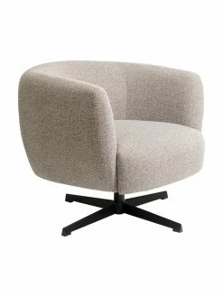 Kare Design Fauteuil pivotant gris Ricky, larg. 56 x prof. 55 cm