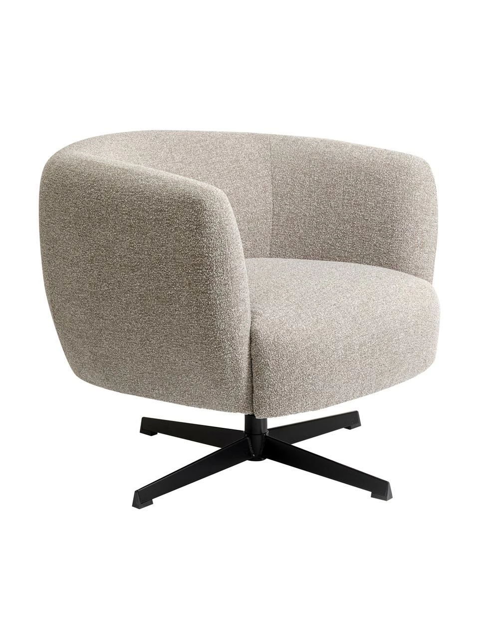 Kare Design Fauteuil pivotant gris Ricky, larg. 56 x prof. 55 cm 1 Kare Design Fauteuil pivotant gris Ricky, larg. 56 x prof. 55 cm
