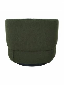 Westwing Collection Fauteuil pivotant tissu bouclé vert Irene, larg. 74 x prof. 70 cm -furniture Soldes Fauteuil pivotant tissu boucle vert Irene 5