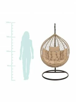 Bizzotto Fauteuil suspendu tressé à structure en métal Amirantes, Ø 105 x haut. 198 cm -furniture Soldes Fauteuil suspendu tresse a structure en metal Amirantes 3