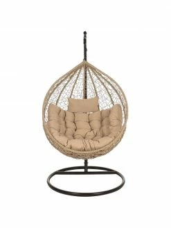 Bizzotto Fauteuil suspendu tressé à structure en métal Amirantes, Ø 105 x haut. 198 cm -furniture Soldes Fauteuil suspendu tresse a structure en metal Amirantes 4