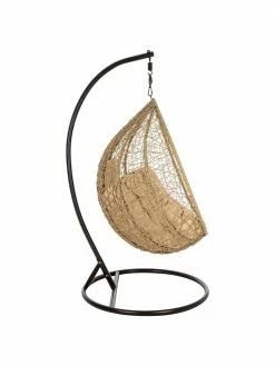 Bizzotto Fauteuil suspendu tressé à structure en métal Amirantes, Ø 105 x haut. 198 cm -furniture Soldes Fauteuil suspendu tresse a structure en metal Amirantes 5