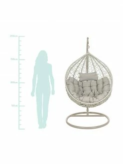 Bizzotto Fauteuil suspendu tressé avec structure en métal Amirantes, Ø 105 x haut. 198 cm -furniture Soldes Fauteuil suspendu tresse avec structure en metal Amirantes 2