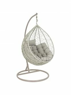 Bizzotto Fauteuil suspendu tressé avec structure en métal Amirantes, Ø 105 x haut. 198 cm