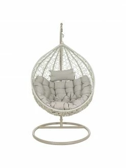 Bizzotto Fauteuil suspendu tressé avec structure en métal Amirantes, Ø 105 x haut. 198 cm -furniture Soldes Fauteuil suspendu tresse avec structure en metal Amirantes 3