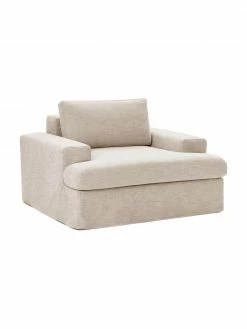 Westwing Collection Fauteuil taupe Russell, larg. 103 x haut. 77 cm