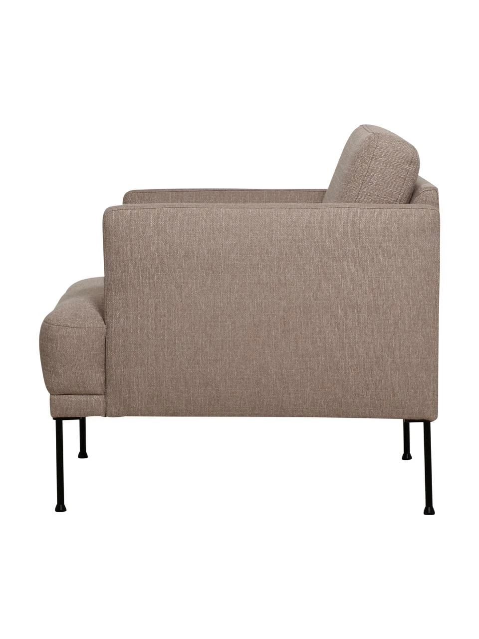 Westwing Collection Fauteuil taupe avec pieds en métal Fluente, larg. 74 x haut. 85 cm 5 Westwing Collection Fauteuil taupe avec pieds en métal Fluente, larg. 74 x haut. 85 cm – Image 5