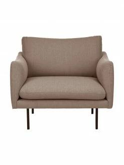 Westwing Collection Fauteuil taupe avec pieds en métal Moby, larg. 90 x haut. 90 cm -furniture Soldes Fauteuil taupe avec pieds en metal Moby 3