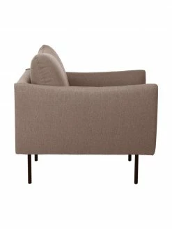 Westwing Collection Fauteuil taupe avec pieds en métal Moby, larg. 90 x haut. 90 cm -furniture Soldes Fauteuil taupe avec pieds en metal Moby 4