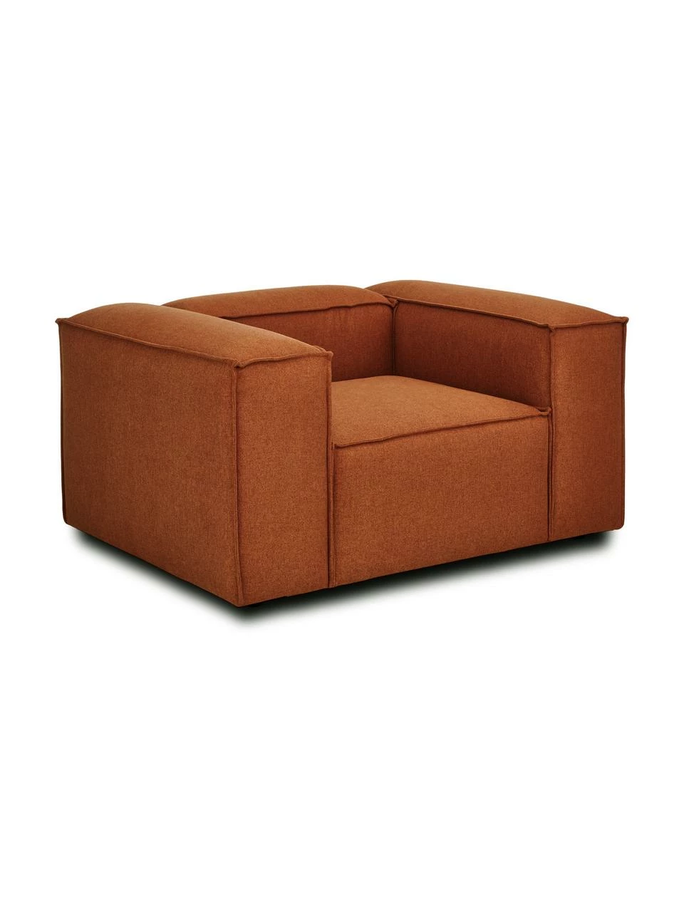 Westwing Collection Fauteuil terracotta Lennon, larg. 130 x prof. 101 cm 1 Westwing Collection Fauteuil terracotta Lennon, larg. 130 x prof. 101 cm