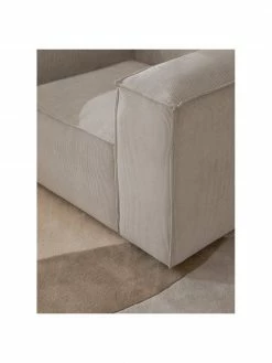 Westwing Collection Fauteuil velours côtelé beige Lennon, larg. 130 x prof. 101 cm -furniture Soldes Fauteuil velours cotele beige Lennon 2