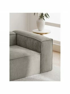 Westwing Collection Fauteuil velours côtelé gris Lennon, larg. 130 x prof. 101 cm 8 Westwing Collection Fauteuil velours côtelé gris Lennon, larg. 130 x prof. 101 cm -furniture Soldes Fauteuil velours cotele gris Lennon 2