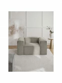 Westwing Collection Fauteuil velours côtelé gris Lennon, larg. 130 x prof. 101 cm 9 Westwing Collection Fauteuil velours côtelé gris Lennon, larg. 130 x prof. 101 cm -furniture Soldes Fauteuil velours cotele gris Lennon 3