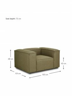 Westwing Collection Fauteuil vert Lennon, larg. 130 x prof. 101 cm -furniture Soldes Fauteuil vert Lennon 2