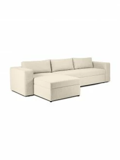 Westwing Collection Grand canapé convertible beige, avec rangement Noah, larg. 343 x prof. 180 cm, méridienne à gauche -furniture Soldes Grand canape convertible beige avec rangement Noah 4