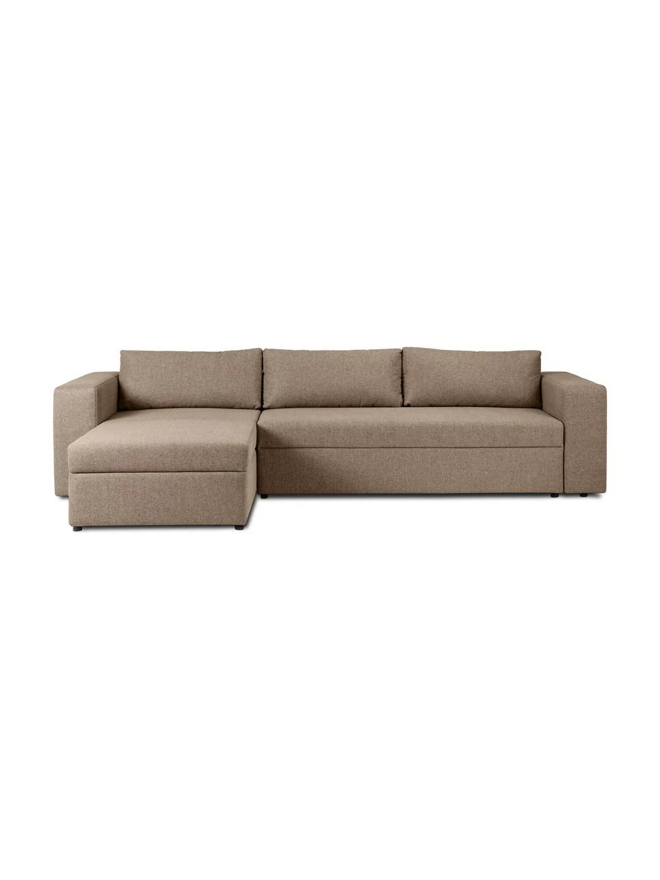 Westwing Collection Grand canapé convertible brun, avec rangement Noah, larg. 343 x prof. 180 cm, méridienne à gauche 1 Westwing Collection Grand canapé convertible brun, avec rangement Noah, larg. 343 x prof. 180 cm, méridienne à gauche