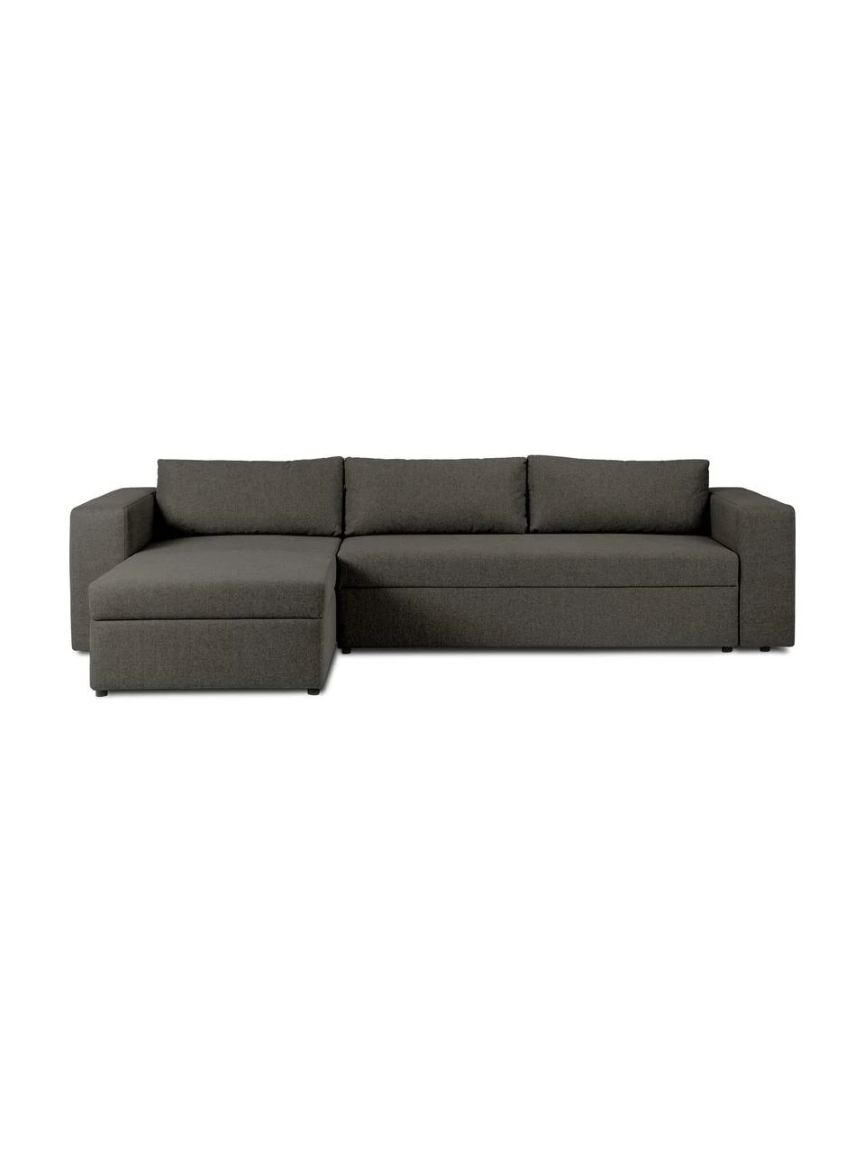 Westwing Collection Grand canapé convertible gris foncé, avec rangement Noah, larg. 343 x prof. 180 cm, méridienne à gauche 1 Westwing Collection Grand canapé convertible gris foncé, avec rangement Noah, larg. 343 x prof. 180 cm, méridienne à gauche