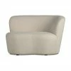 Grand fauteuil tissu bouclé beige Sibylla, larg. 112 x prof. 80 cm