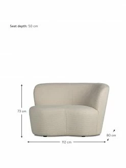 Grand fauteuil tissu boucl&eacute; beige Sibylla, larg. 112 x prof. 80 cm -furniture Soldes Grand fauteuil tissu boucle beige Sibylla 2