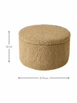 Westwing Collection Grand tabouret avec coffre tissu bouclé brun Alida, Ø 70 x haut. 42 cm 8 Westwing Collection Grand tabouret avec coffre tissu bouclé brun Alida, Ø 70 x haut. 42 cm -furniture Soldes Grand tabouret avec coffre tissu boucle brun Alida 2