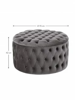 Westwing Collection Grand tabouret rond velours gris foncé avec rangement Chiara, Ø 70 x haut. 42 cm 9 Westwing Collection Grand tabouret rond velours gris foncé avec rangement Chiara, Ø 70 x haut. 42 cm -furniture Soldes Grand tabouret rond velours gris fonce avec rangement Chiara 3