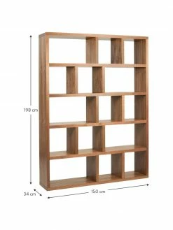 Grande bibliothèque en bois Portlyn, larg. 150 x haut. 198 cm 8 Grande bibliothèque en bois Portlyn, larg. 150 x haut. 198 cm -furniture Soldes Grande bibliotheque en bois Portlyn 2