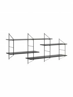 Grande étagère murale en bois et métal Belfast, larg. 191 x haut. 79 cm